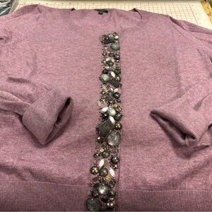 Talbots Lavender Embellished Cardigan